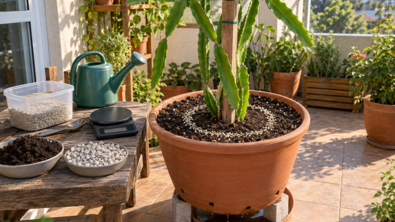 Como adubar pitaya em vaso sem exagerar na dose