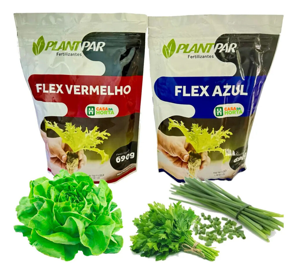 Solução Nutritiva Hidroponia 0,690kg Plantpar Linha Flex Azul Vermelho