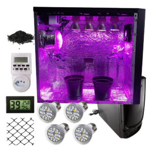 Estufa Indoor Completa Pc Grow 4 Lampadas Spectrum Timmer Cor Preto