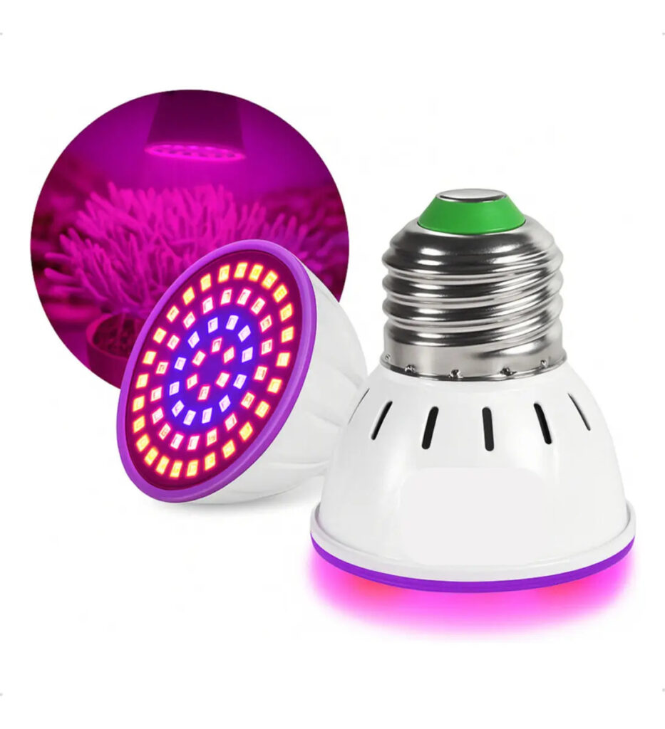 Lâmpada LED Grow 28W E27 Bivolt Full Spectrum UV IR Cultivo Indoor