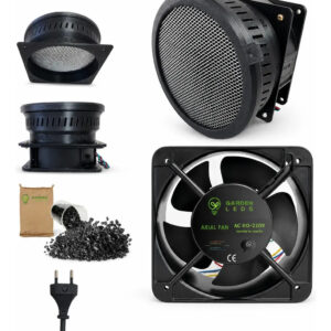 Kit 120mm Exaustor + Filtro Carvão Ativado Odor Grow Indoor Cor 110v