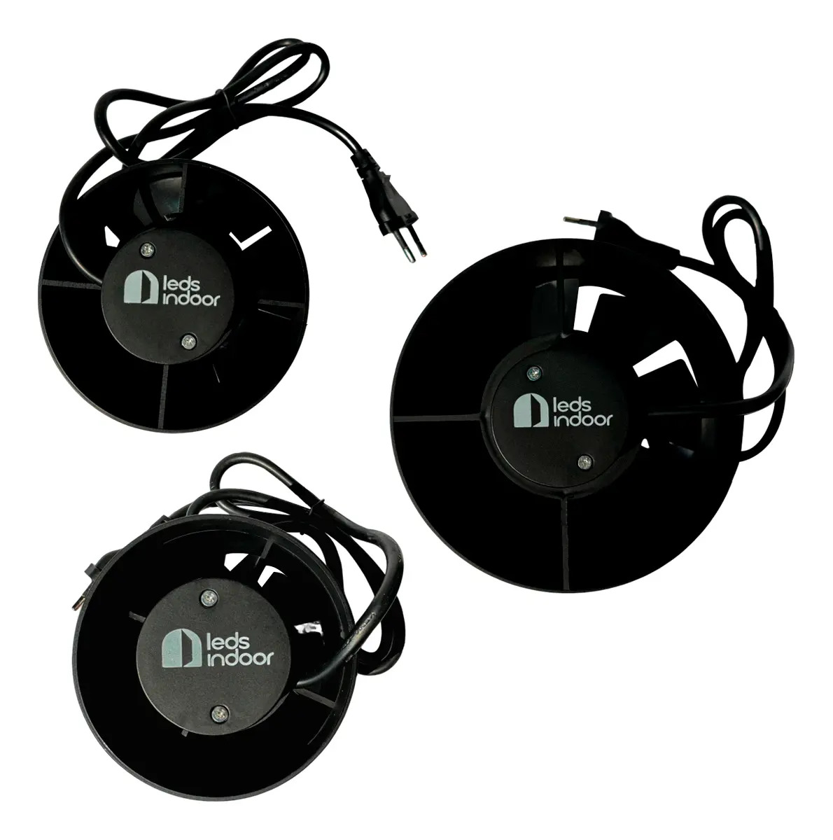 Exaustor Leds Indoor 100mm Grow Cultivo Indoor Silencioso Cor Preto