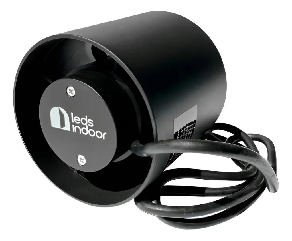 Exaustor Leds Indoor 100mm Grow Cultivo Indoor Silencioso Cor Preto