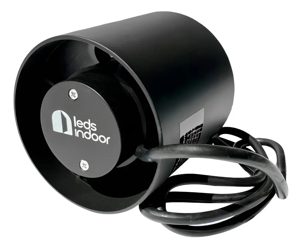 Exaustor Leds Indoor 100mm Grow Cultivo Indoor Silencioso Cor Preto
