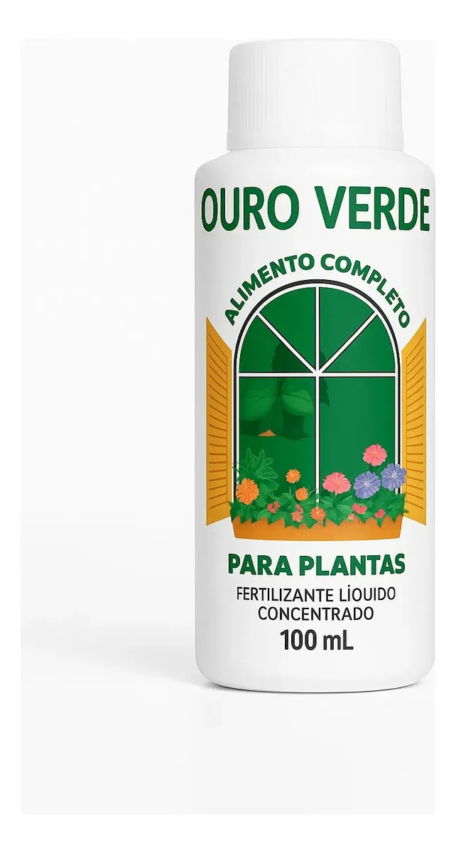 Adubo Líquido Ouro Verde 100 mL Fertilizante para Plantas e Gramados