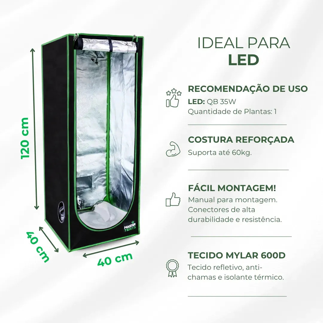 Estufa Master Plants 40x40x120 Preto