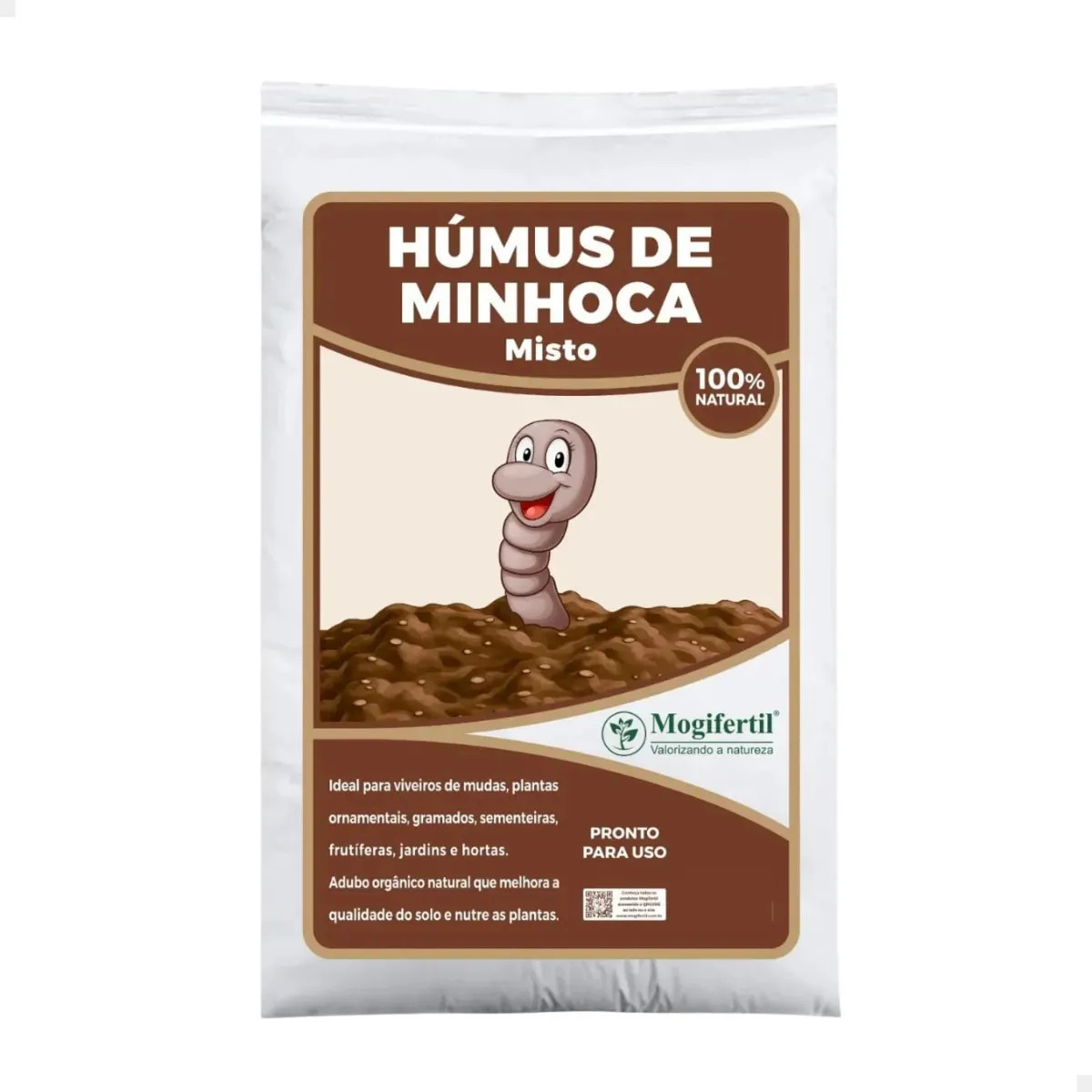 Adubo Orgânico Húmus de Minhoca Mogifertil 2kg para Hortas e Jardins