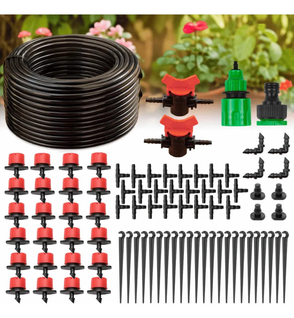 Kit Irrigação 24 Vasos Horta Gotejamento Microtubo Completo