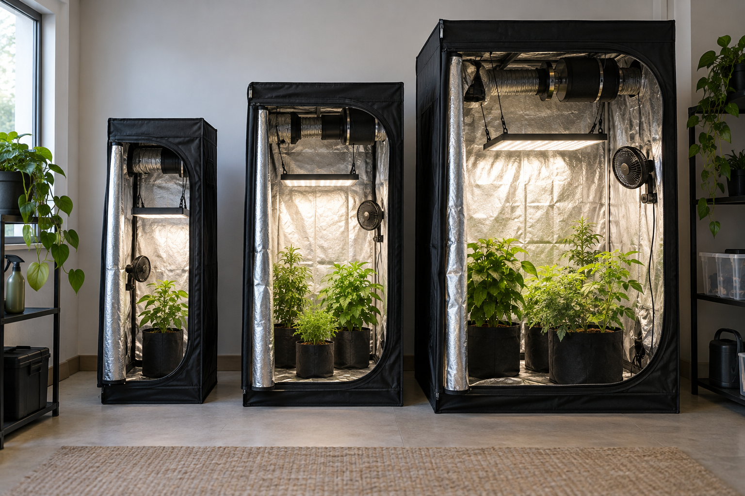 Estufa 40×40, 60×60 ou 80×80: qual tamanho escolher para cultivo indoor?